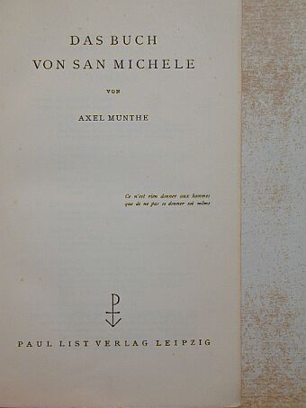 Axel Munthe - Das Buch von San Michele [antikvár]