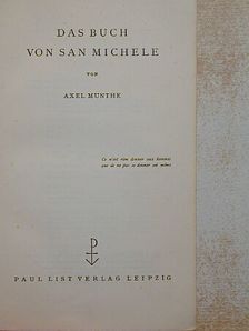 Axel Munthe - Das Buch von San Michele [antikvár]