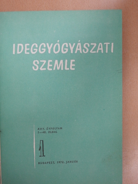 Bányai Béla - Ideggyógyászati Szemle 1972. január-december [antikvár]