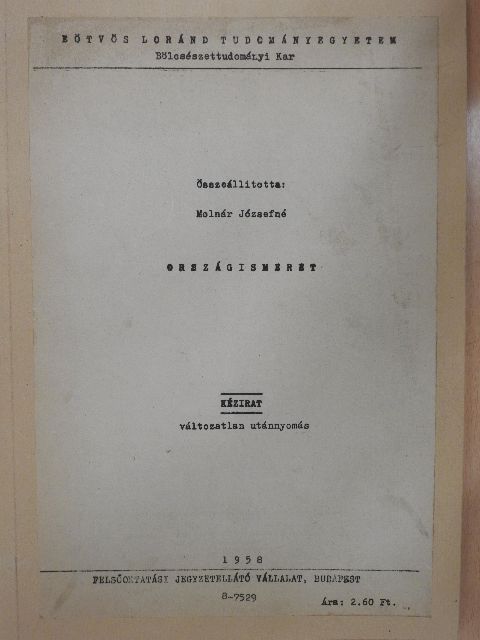 Országismeret [antikvár]