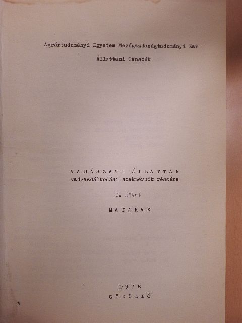 Dr. Nagy Emil - Vadászati állattan I-II.  [antikvár]
