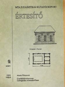 Jehuda Weinstock - MTA Judaisztikai kutatócsoport Értesítő 1993. május [antikvár]
