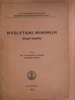 Dr. Hegedűs József - Nyelvtani minimum [antikvár]