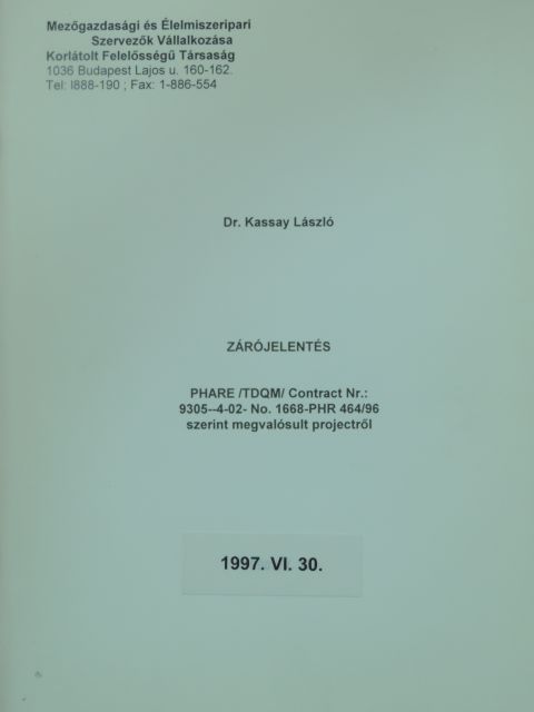 Dr. Kassay László - Zárójelentés [antikvár]