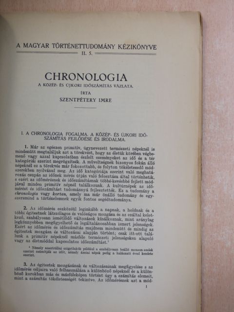 Szentpétery Imre - Chronologia [antikvár]