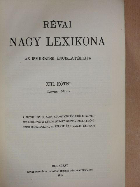 Révai nagy lexikona 13. (töredék) [antikvár]