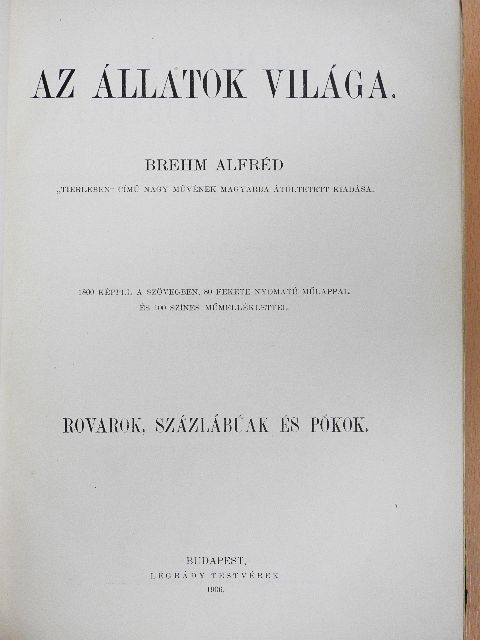 Brehm Alfréd - Brehm - Az állatok világa 9. [antikvár]
