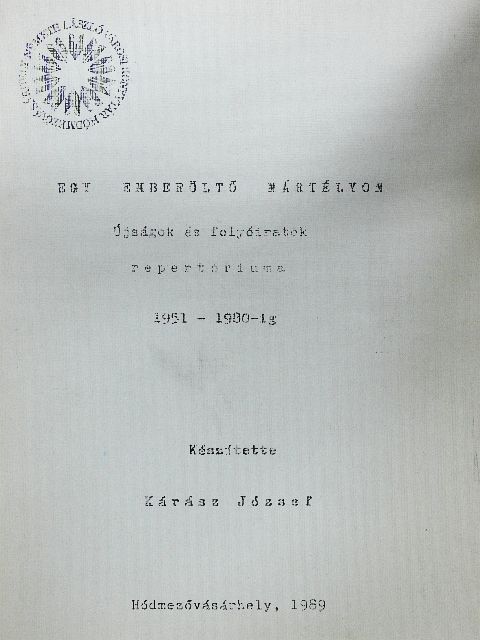 Kárász József - Egy emberöltő Mártélyon [antikvár]