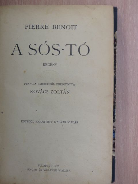 Pierre Benoit - A sós-tó [antikvár]