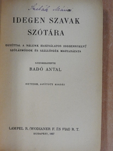Idegen szavak szótára [antikvár]