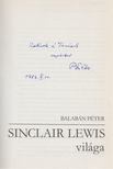 Balabán Péter - Sinclair Lewis világa (dedikált) [antikvár]