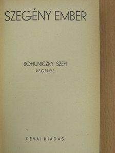 Bohuniczky Szefi - Szegény ember [antikvár]