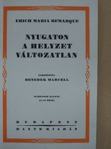 Erich Maria Remarque - Nyugaton a helyzet változatlan [antikvár]