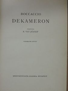 Giovanni Boccaccio - Dekameron III. (töredék) [antikvár]