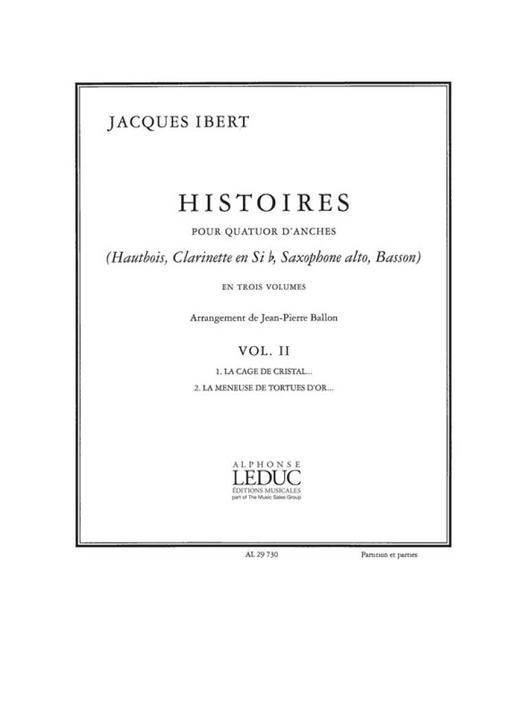 IBERT, JACQUES - HISTOIRES POUR QUATUOR D`ANCHES EN TROIS VOLUMES VOL. II