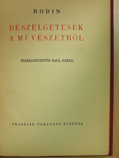 Rodin - Beszélgetések a művészetről [antikvár]