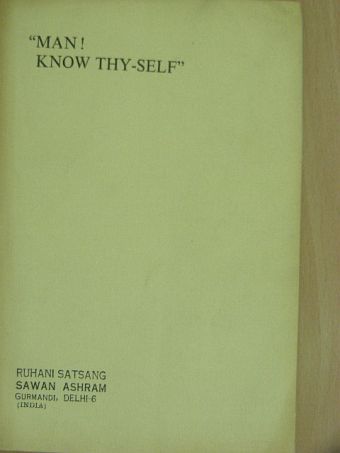 "Man! Know Thy-Self" [antikvár]