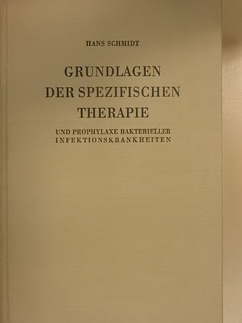 Hans Schmidt - Grundlagen der spezifischen therapie [antikvár]