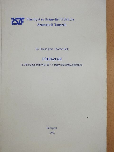 Dr. Sztanó Imre - Példatár [antikvár]