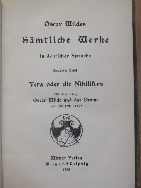 Oscar Wilde - Oscar Wildes Sämtliche Werke in deutscher Sprache 7-8. (gótbetűs) [antikvár]