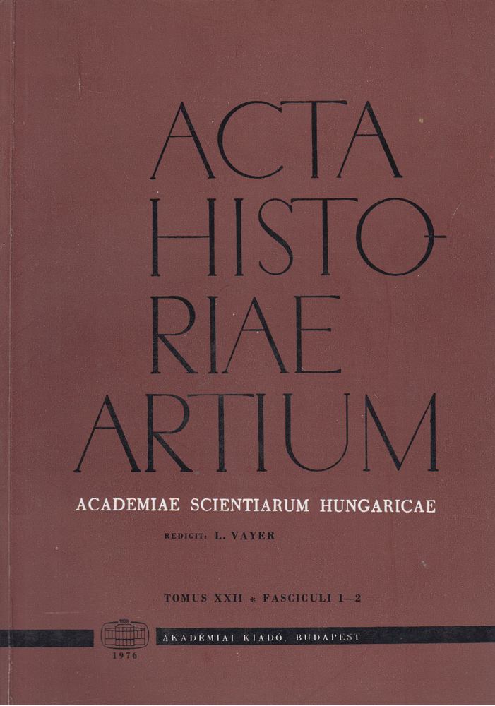Vayer Lajos - Acta Historiae Artium - Tomus XXII 12 [antikvár]
