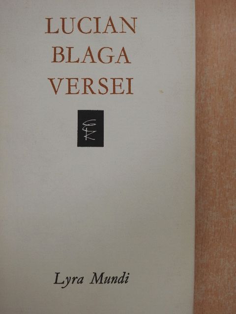 Lucian Blaga - Lucian Blaga versei [antikvár]