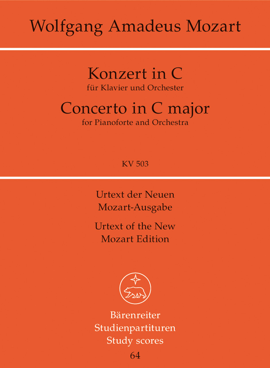 MOZART, W,A, - KONZERT IN C FÜR KLAVIER UND ORCHESTER KV 503, TASCHENPARTITUR