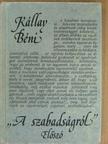 Kállay Béni - "A szabadságról"/Előszó [antikvár]
