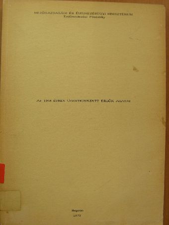 Az 1968 évben üzemtervezett erdők adatai [antikvár]