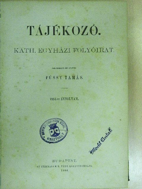 Tájékozó 1884-1885. [antikvár]