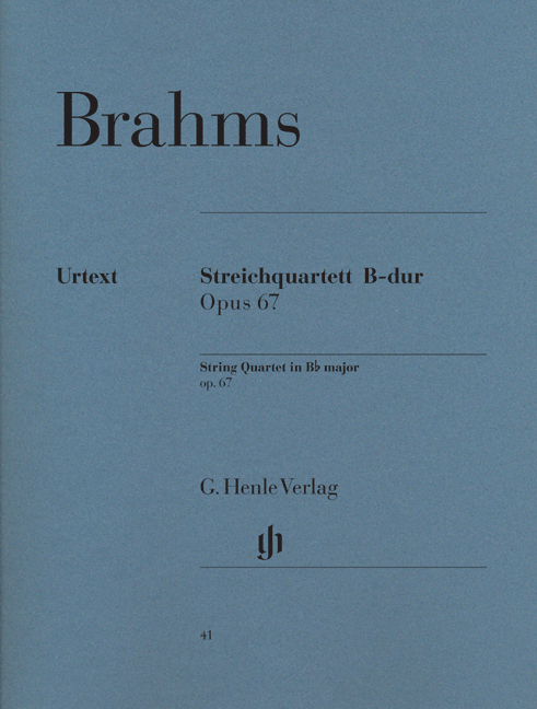 BRAHMS... - STREICHQUARTETT B-DUR OP.67 URTEXT (SALOME REISER) STIMMEN