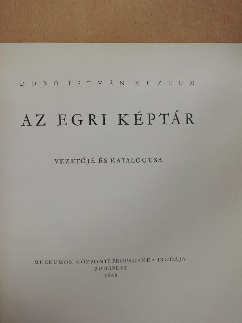 Az egri képtár [antikvár]