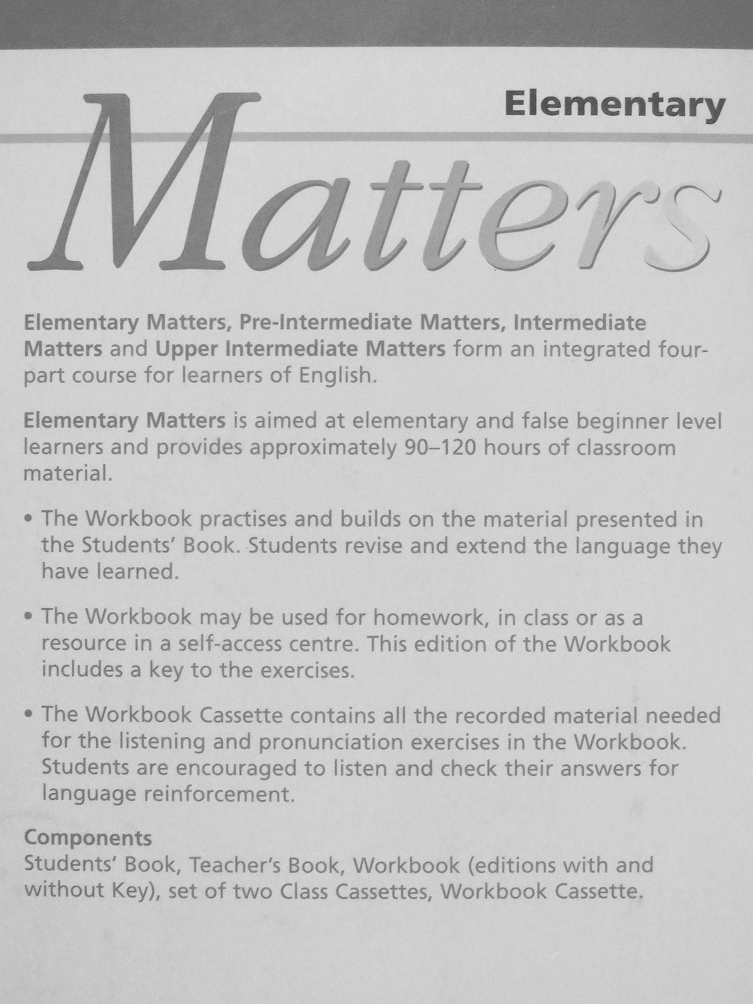 Gillie Cunningham - Matters - Elementary - Workbook [antikvár]