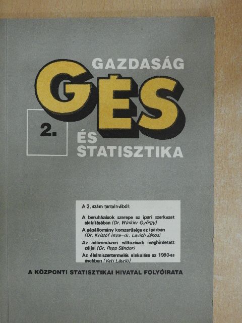 Dr. Dubovánszky Rudolf - Gazdaság és statisztika (GÉS) 1989. április [antikvár]