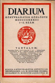 Czakó Elemér - Diarium 1933/1-2. [antikvár]