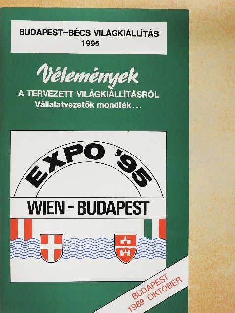 Vélemények a tervezett világkiállításról [antikvár]