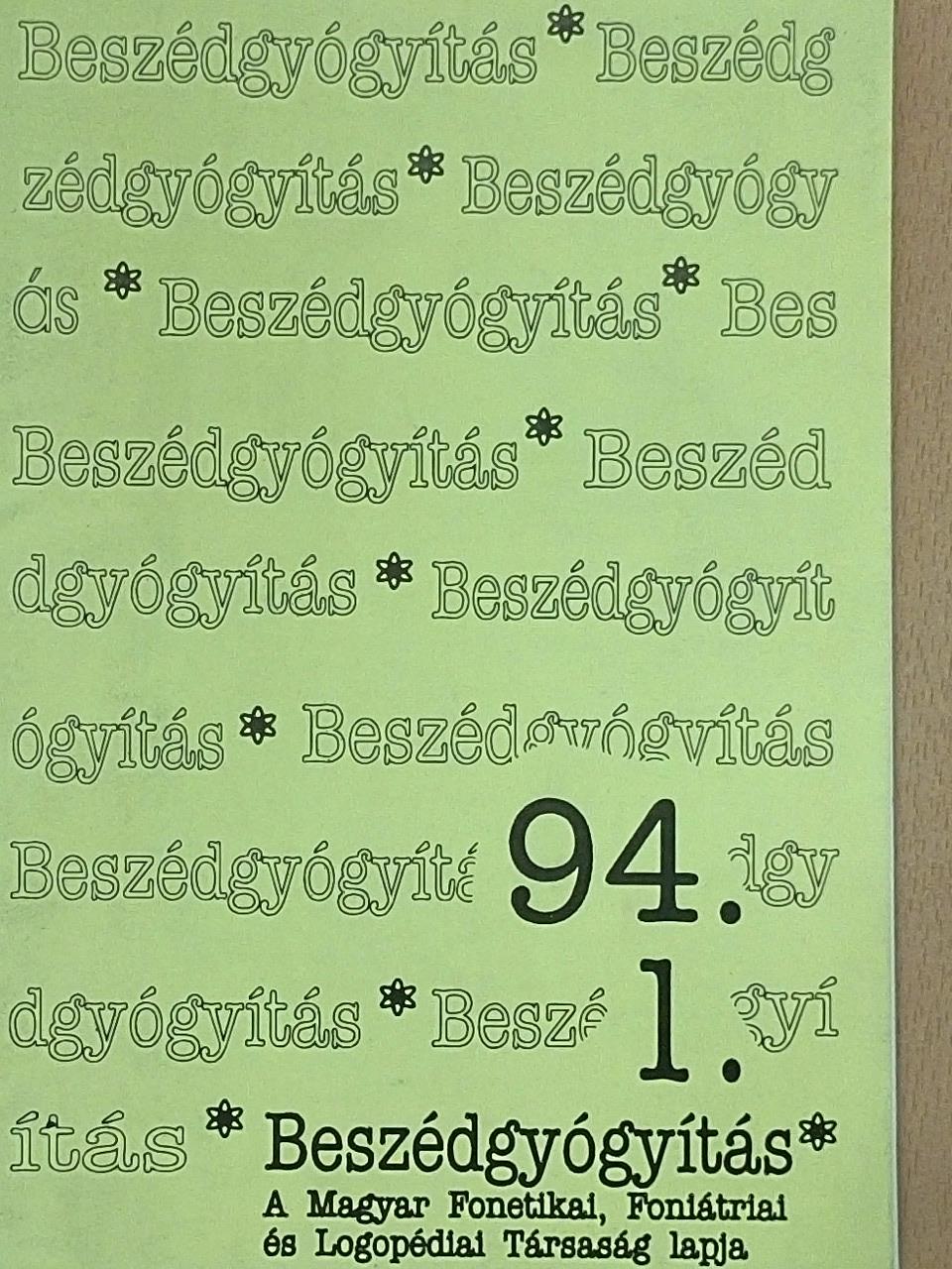 Élő János - Beszédgyógyítás 1994/1. [antikvár]