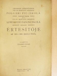 A Budapest Székesfővárosi VIII-ik kerületi községi Polgári fiú-iskola tizenkettedik és a VIII-ik kerületi községi Kereskedő-tanonciskola második értesítője az 1905-1906. iskolai évről [antikvár]