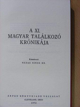 Babos Sándor - A XI. Magyar Találkozó krónikája [antikvár]