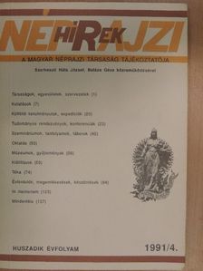 Néprajzi Hírek 1991/4. [antikvár]