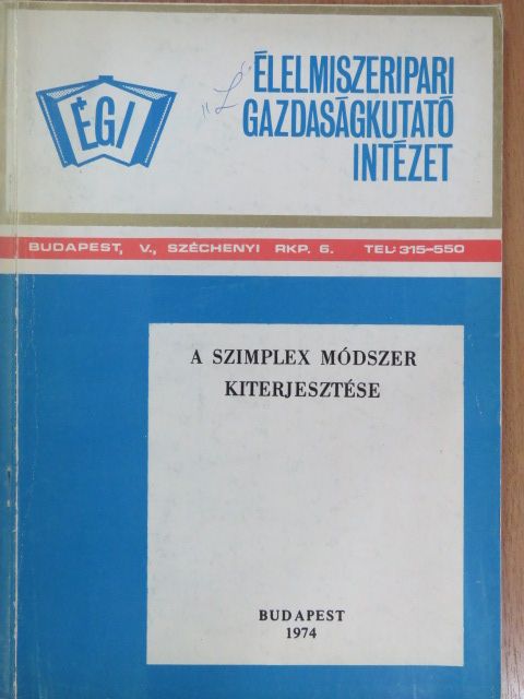 Kovács Géza - A szimplex módszer kiterjesztése [antikvár]