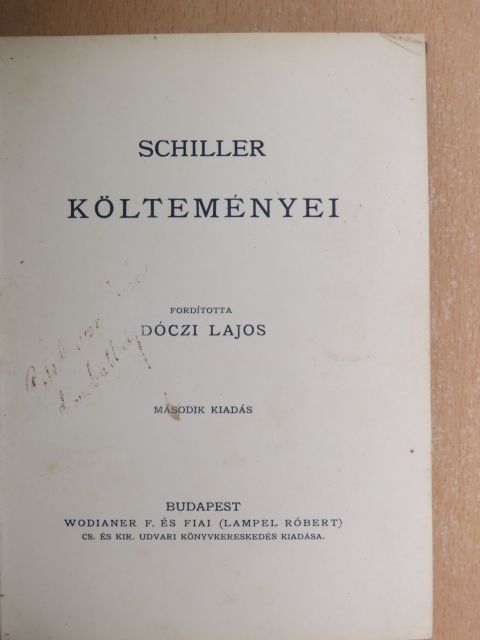 Schiller - Schiller költeményei [antikvár]