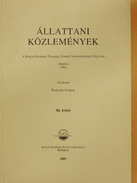 Ákos - Állattani Közlemények 86. [antikvár]