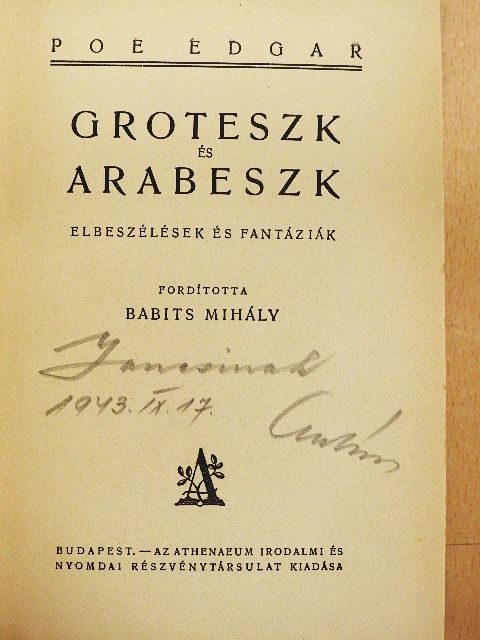 Edgar Poe - Groteszk és arabeszk [antikvár]