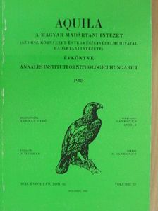 Czájlik Péter - Aquila - A Magyar Madártani Intézet évkönyve 1985 [antikvár]