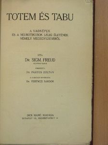 Dr. Sigmund Freud - Totem és tabu [antikvár]