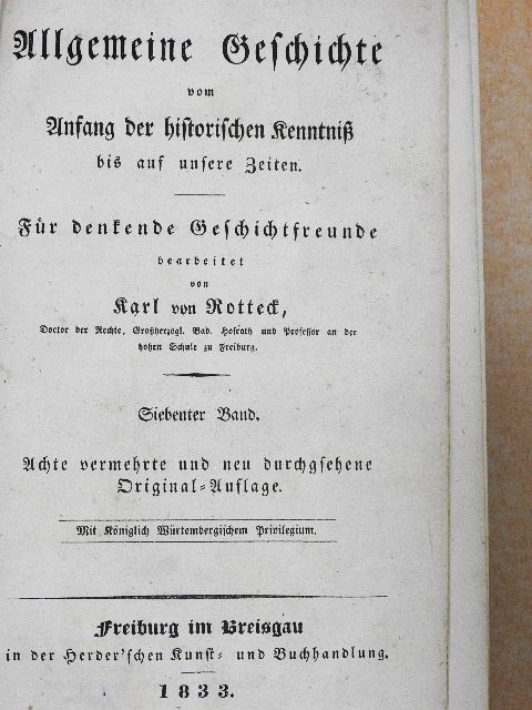 Karl von Rotteck - Allgemeine Geschichte VII-VIII. (gótbetűs) [antikvár]