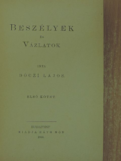 Dóczi Lajos - Beszélyek és vázlatok I. [antikvár]