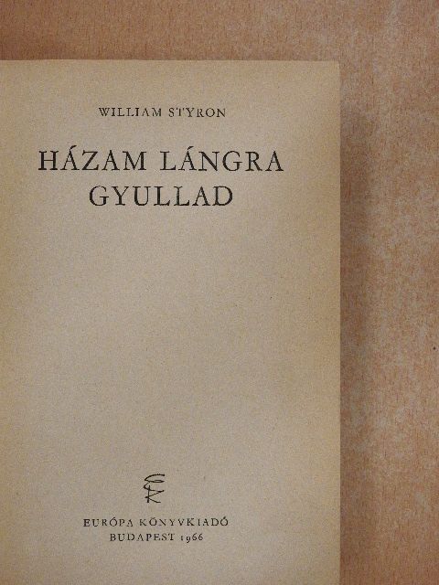 William Styron - Házam lángra gyullad [antikvár]
