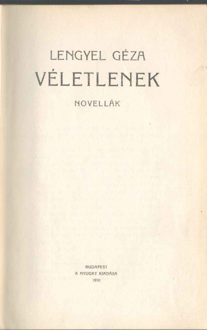 Lengyel Géza - Véletlenek [antikvár]